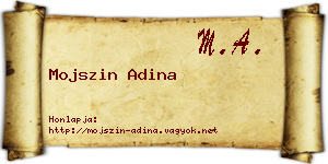 Mojszin Adina névjegykártya